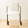 Neli White Boucle Office Chair