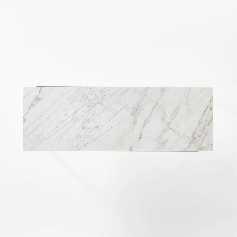 Pavilion Ivory Metal Outdoor Dining Table With Marble Top Large Model 6142 - Image 6