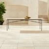 Large Pavilion Travertine Outdoor Dining Table Model 6142