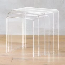3-Piece Peekaboo Acrylic Nesting Table Set