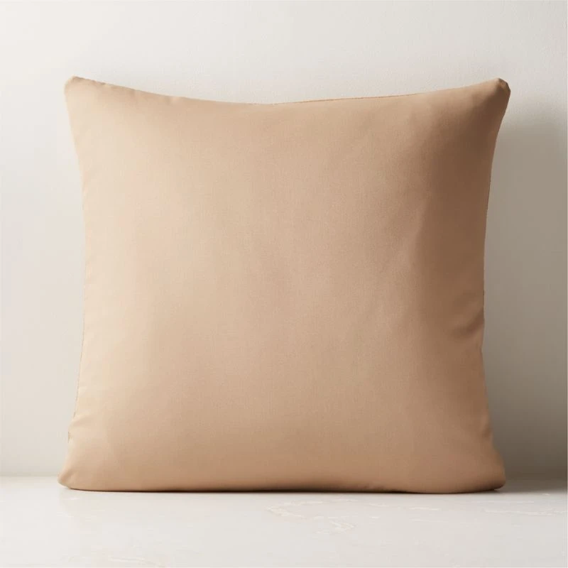 Pieced Camel Suede Throw Pillow With Feather-Down Insert 20" - Image 2