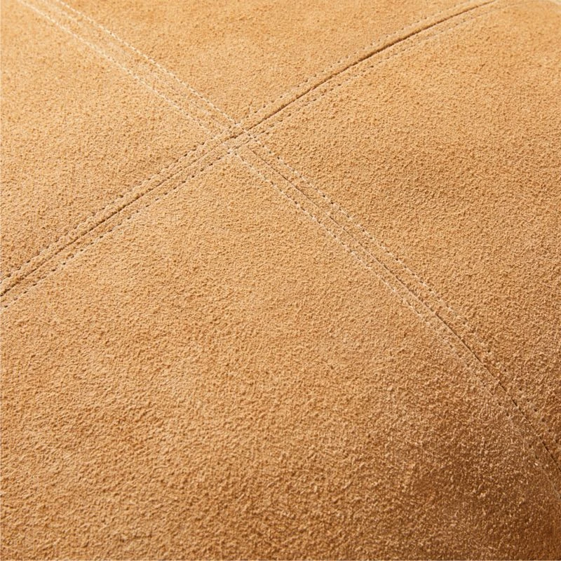 Pieced Camel Suede Throw Pillow With Feather-Down Insert 20" - Image 3