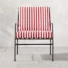 Pavilion Black Metal Outdoor Lounge Chair With Striped Cushion Model 6471