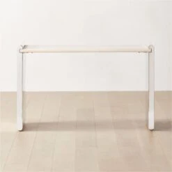 Raggio Stainless Steel Desk With White Wood Top