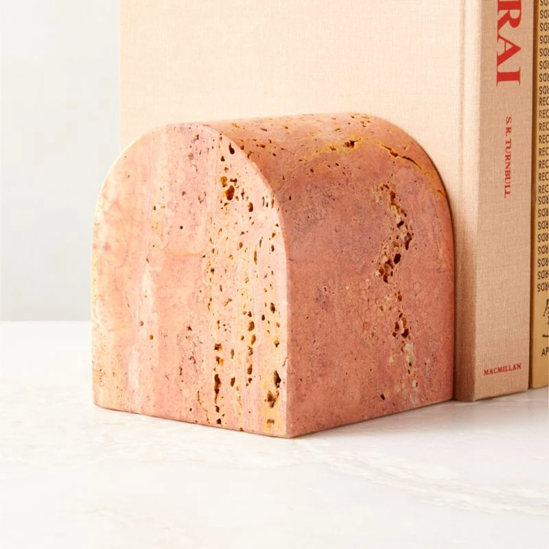 Red Travertine Arched Bookend - Image 2