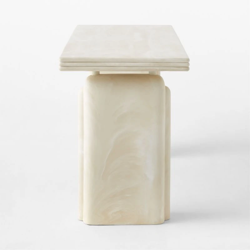 Remoli Swirled Cream Resin Desk - Image 6