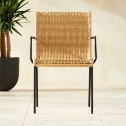 Rizo Faux Rattan Outdoor Dining Armchair Chair