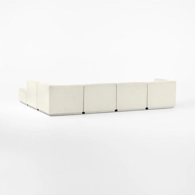 Salon 6-Piece L-Shaped Ivory White Chenille Sectional Sofa - Image 7