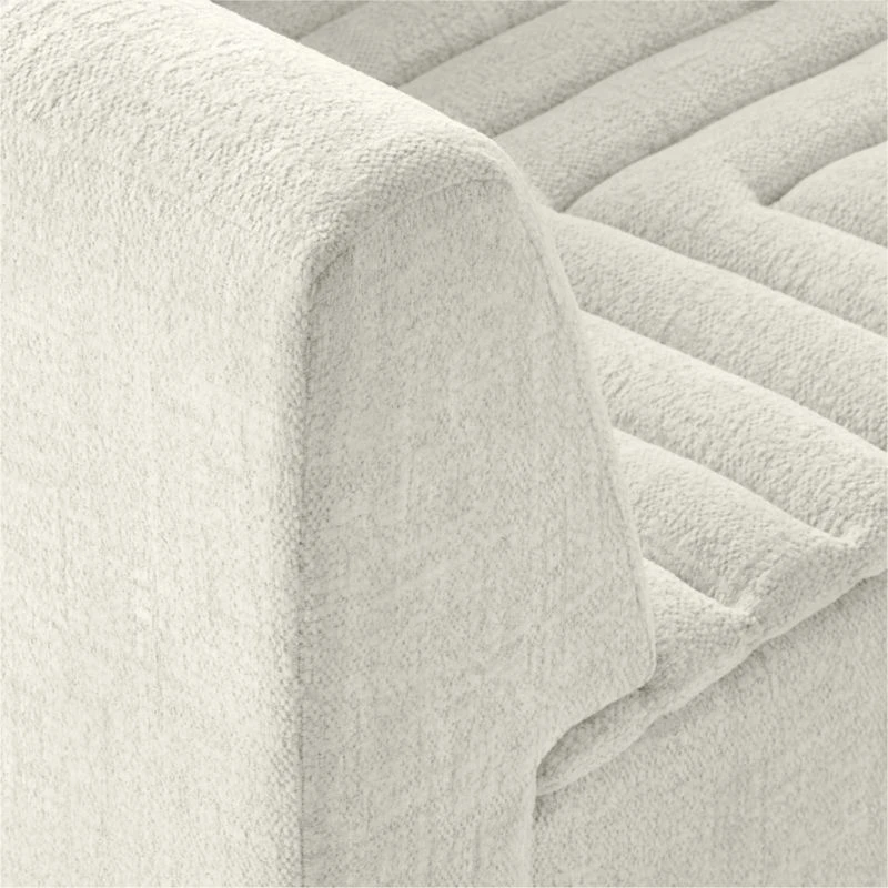 Salon 6-Piece L-Shaped Ivory White Chenille Sectional Sofa - Image 8