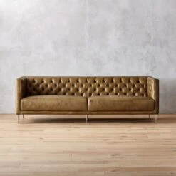 Savile Leather Tufted Sofa