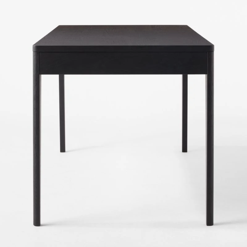 Scuro 2-Drawer Black Oak Wood Desk - Image 6