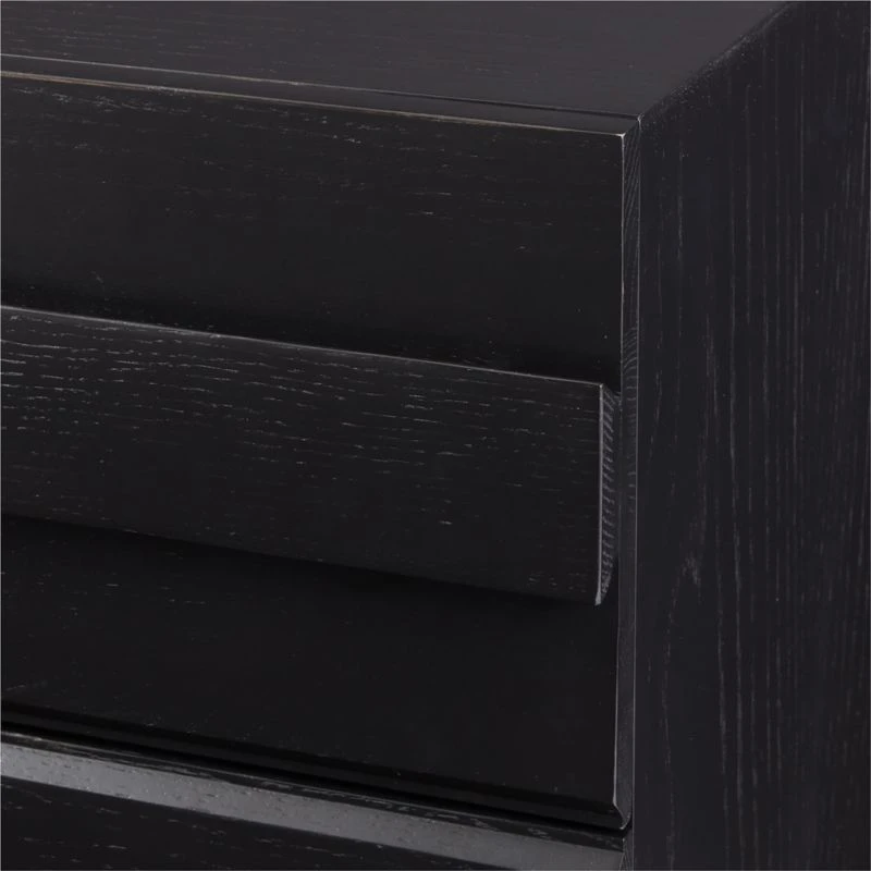 Seacliff 2-Drawer Black Oak Wood Nightstand - Image 9