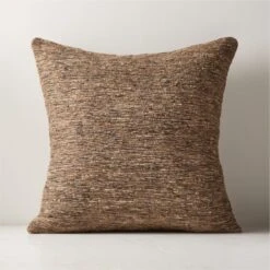 Seca Brown Silk Throw Pillow With Down-Alternative Insert 20"
