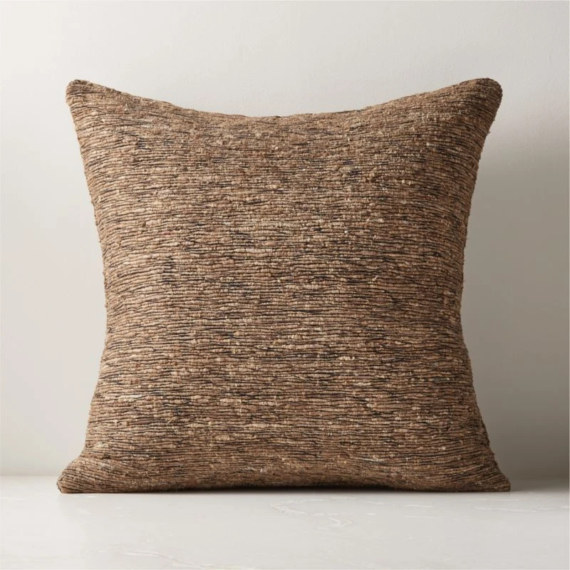 Seca Brown Silk Throw Pillow With Down-Alternative Insert 20"