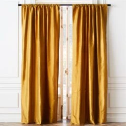 Seda Chai Tea Dupioni Silk Window Curtain Panel 48"x120"