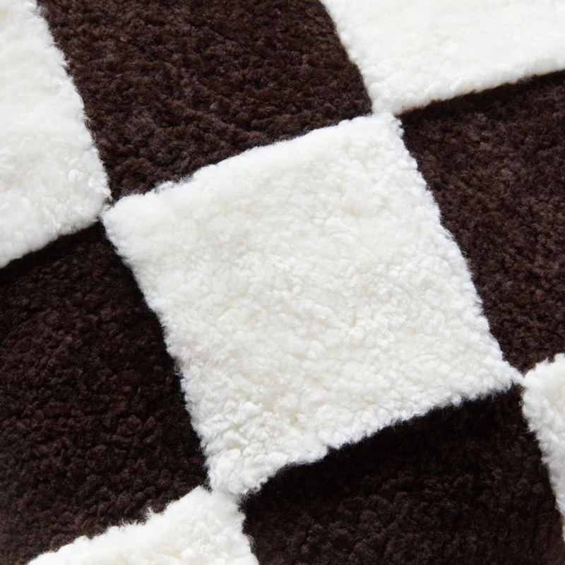 Shae Brown And White Sheepskin Fur Throw Pillow With Down-Alternative Insert 23'' - Image 3