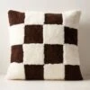 Shae Brown And White Sheepskin Fur Throw Pillow With Down-Alternative Insert 23''