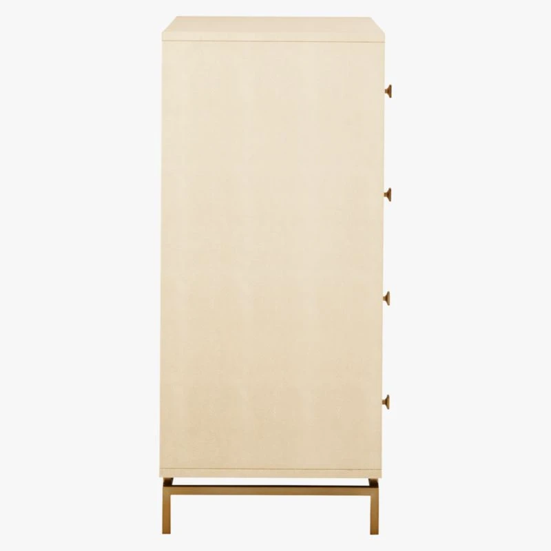 Ivory Shagreen Embossed Tall Chest - Image 4