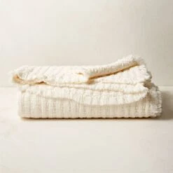 Silva Organic Warm White Throw Blanket