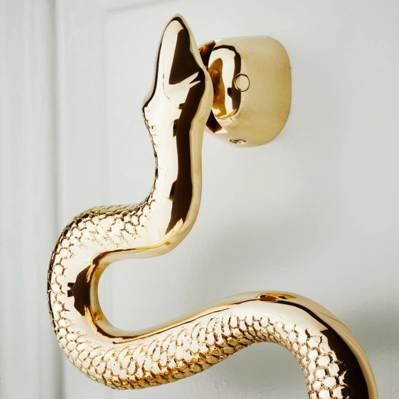 Polished Brass Snake Door Knocker - Image 2
