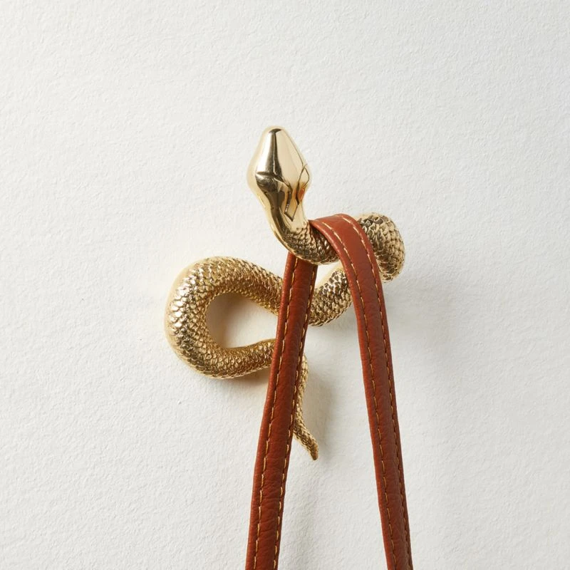 Unlacquered Brass Snake Wall Hook - Image 2