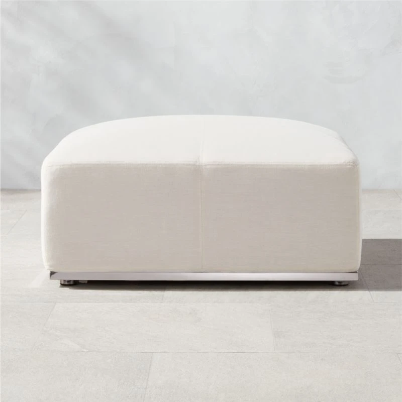 Sonya Outdoor Ottoman With Neutral Sunbrella® Cushions