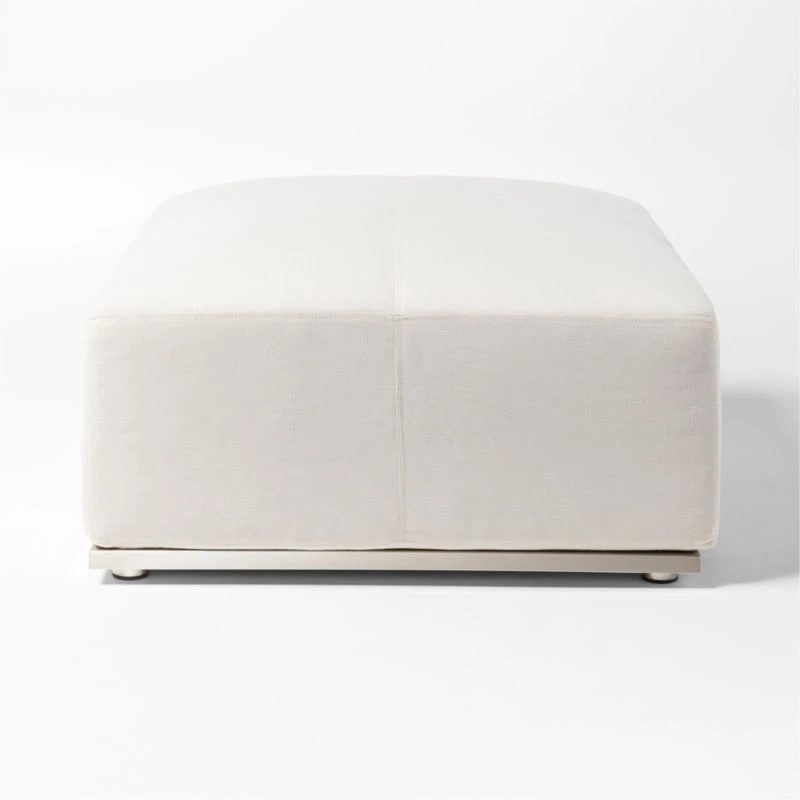 Sonya Outdoor Ottoman With Neutral Sunbrella® Cushions - Image 2