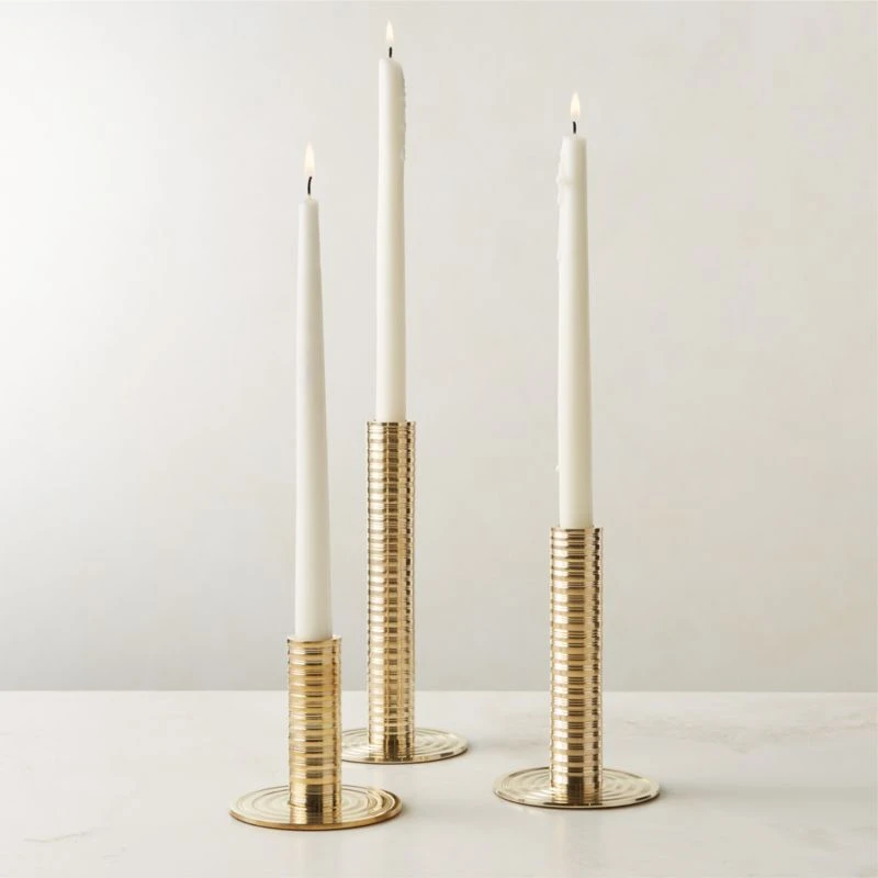 Spencer Brass Taper Candle Holder Set Of 3 - Image 2