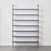 Stairway Wide Black Metal Wall Mount Bookshelf 96''