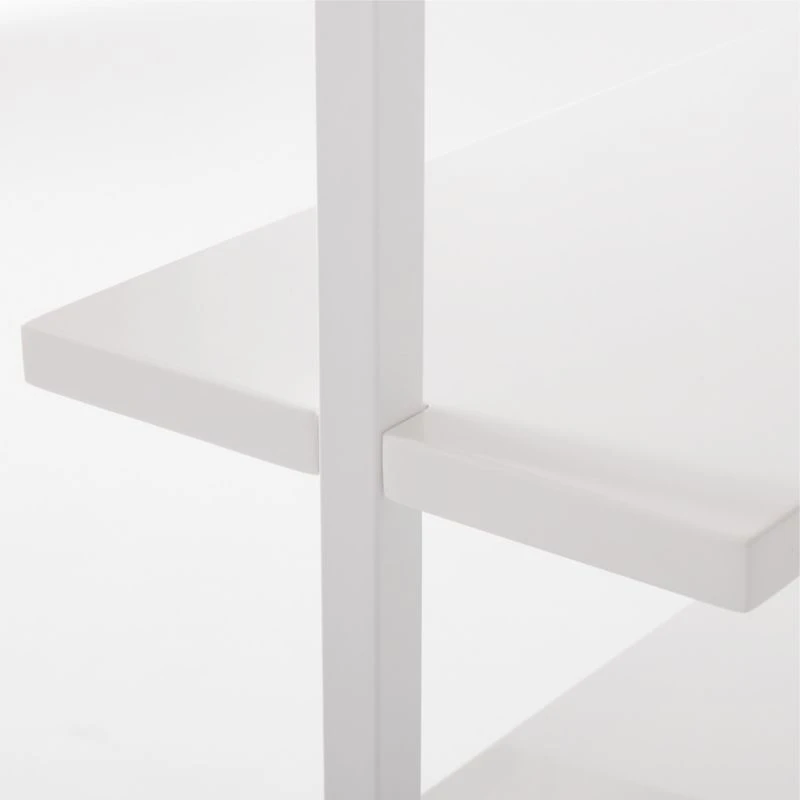 Stairway Wide White Metal Wall Mount Bookshelf 96'' - Image 6