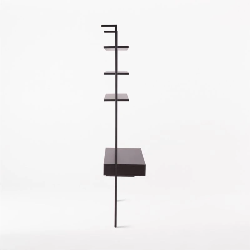 Stairway 2-Drawer Black Wall Mount Desk With Shelves 96'' - Image 6