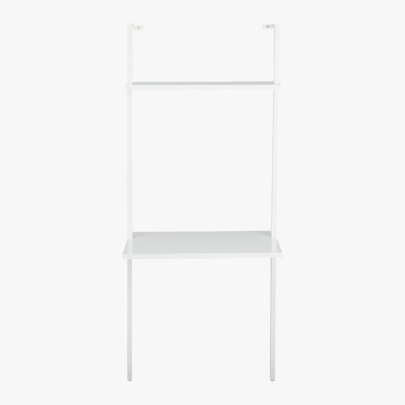 Stairway White Wall Mount Desk With Shelf 72.5'' - Image 3