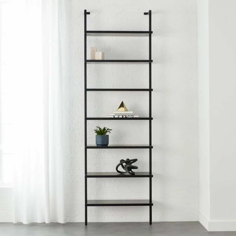 Stairway Black Metal Wall Mount Bookshelf 96'' - Image 2