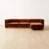 Terrain 4-Piece L-Shaped Bronze Brown Velvet Sectional Sofa