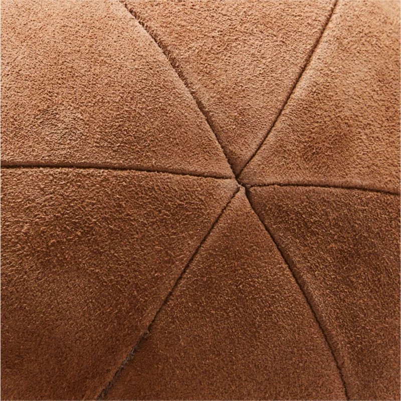 Terre Dark Brown Suede Sphere Throw Pillow - Image 2