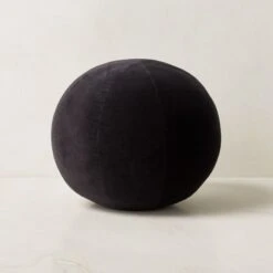 Terre Black Velvet Sphere Throw Pillow