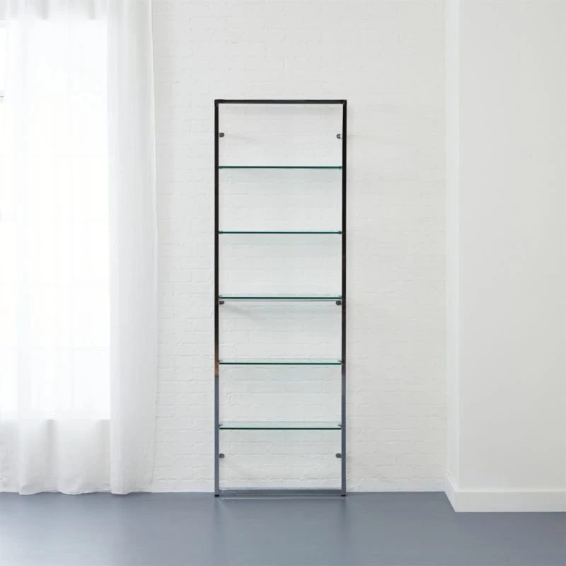 Tesso Chrome Metal Wall Mount Bookshelf