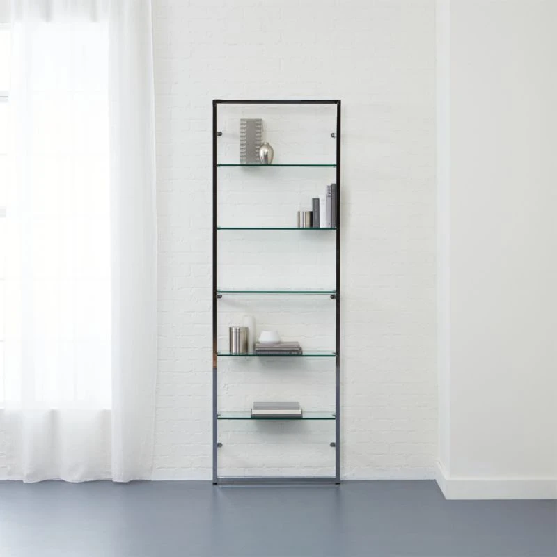 Tesso Chrome Metal Wall Mount Bookshelf - Image 2