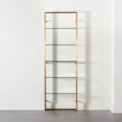 Tesso Brass Metal Wall Mount Bookshelf