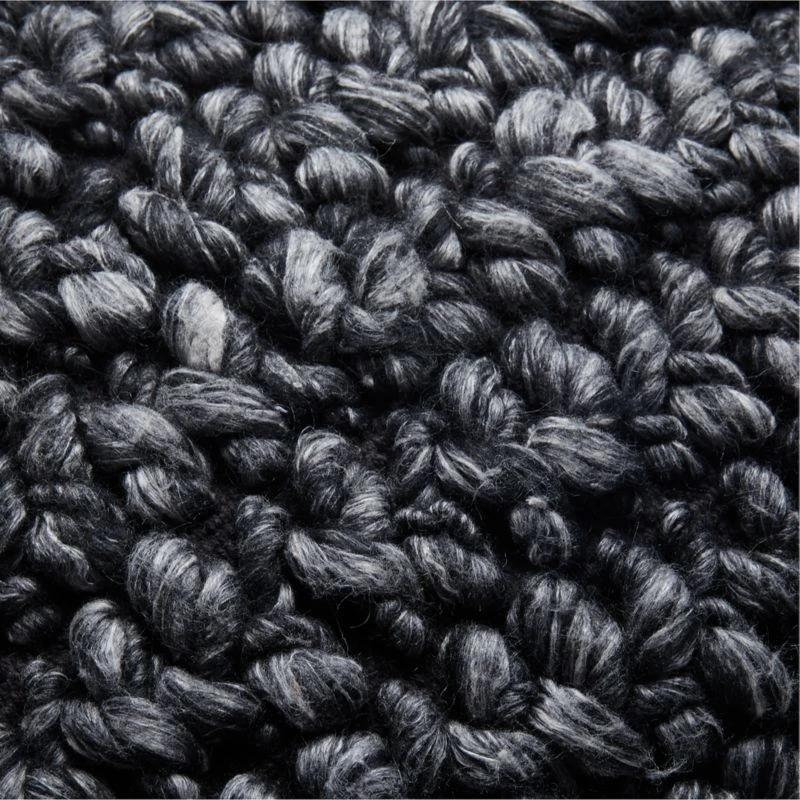 Tillie Black Wool Throw Pillow With Feather-Down Insert 20" - Image 3