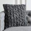 Tillie Black Wool Throw Pillow With Feather-Down Insert 20"