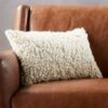 Toodle White Wool Throw Pillow With Down-Alternative Insert 18"x12"