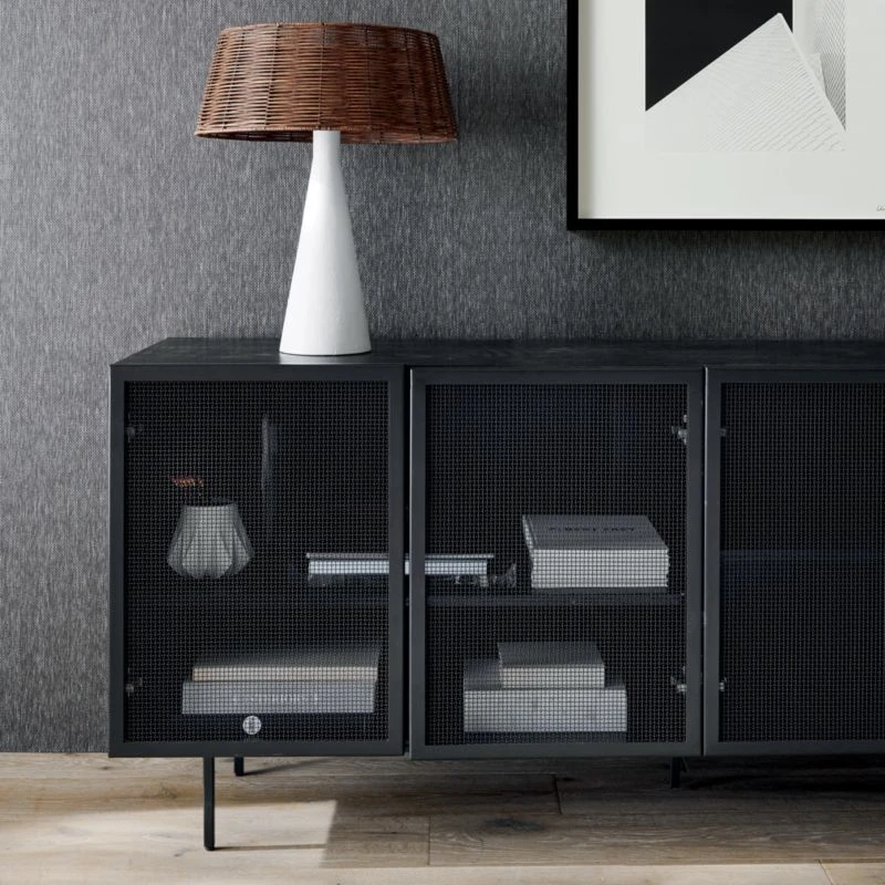 Trace Black Wire Mesh Credenza - Image 4