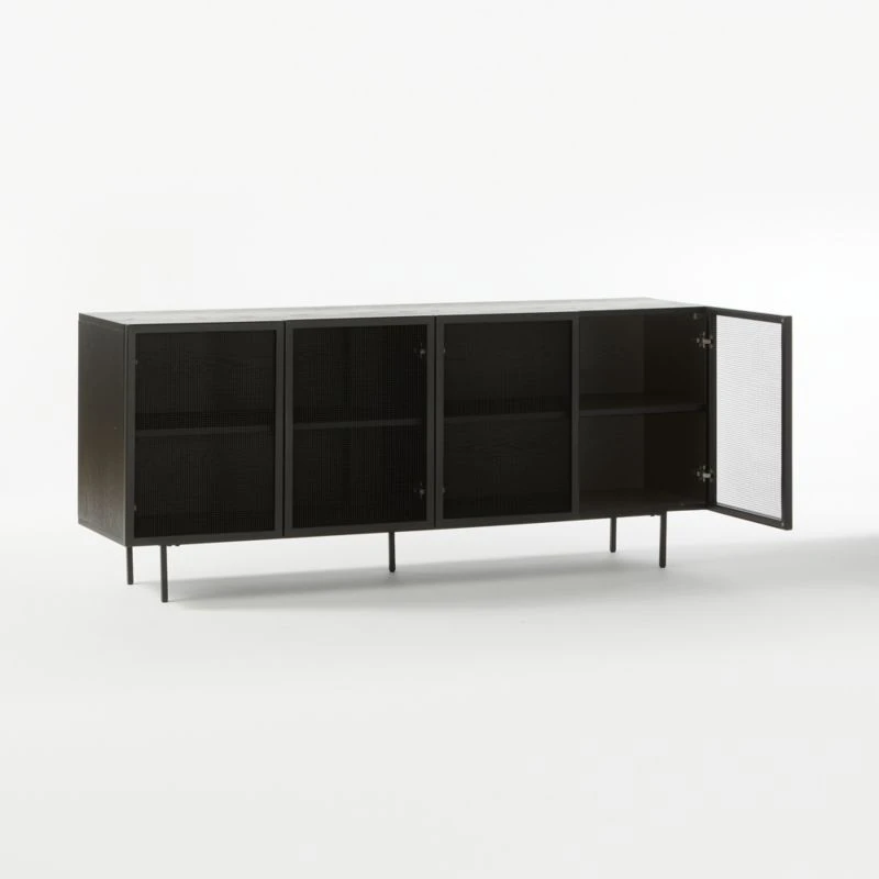 Trace Black Wire Mesh Credenza - Image 9