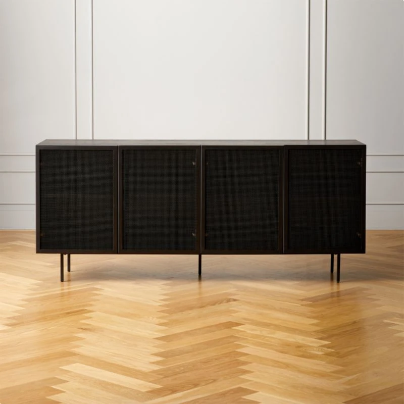 Trace Black Wire Mesh Credenza - Image 2