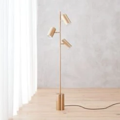 Trio Brass Finish Floor Lamp