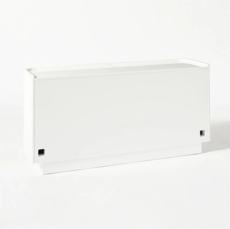 Truffle High-Gloss White Credenza - Image 8