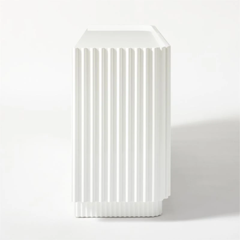 Truffle High-Gloss White Credenza - Image 7