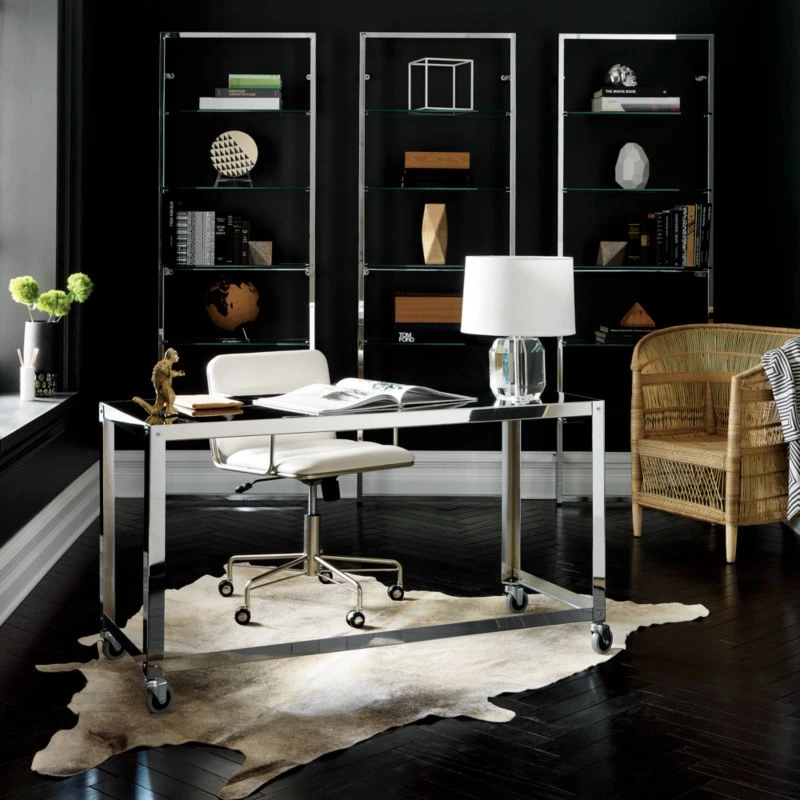 Tesso Chrome Metal Wall Mount Bookshelf - Image 4